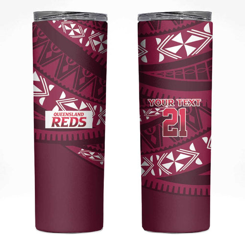 Queensland Rugby Pacific Custom Skinny Tumbler Pasifika Tapa Pattern
