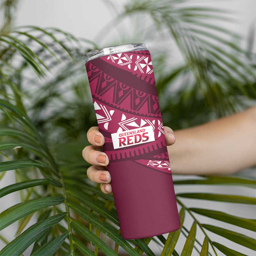 Queensland Rugby Pacific Custom Skinny Tumbler Pasifika Tapa Pattern