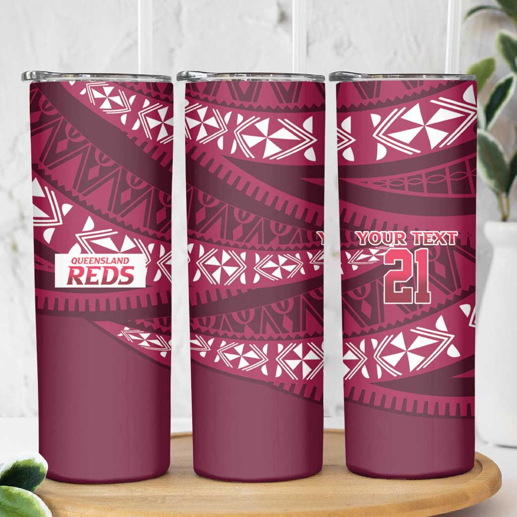 Queensland Rugby Pacific Custom Skinny Tumbler Pasifika Tapa Pattern