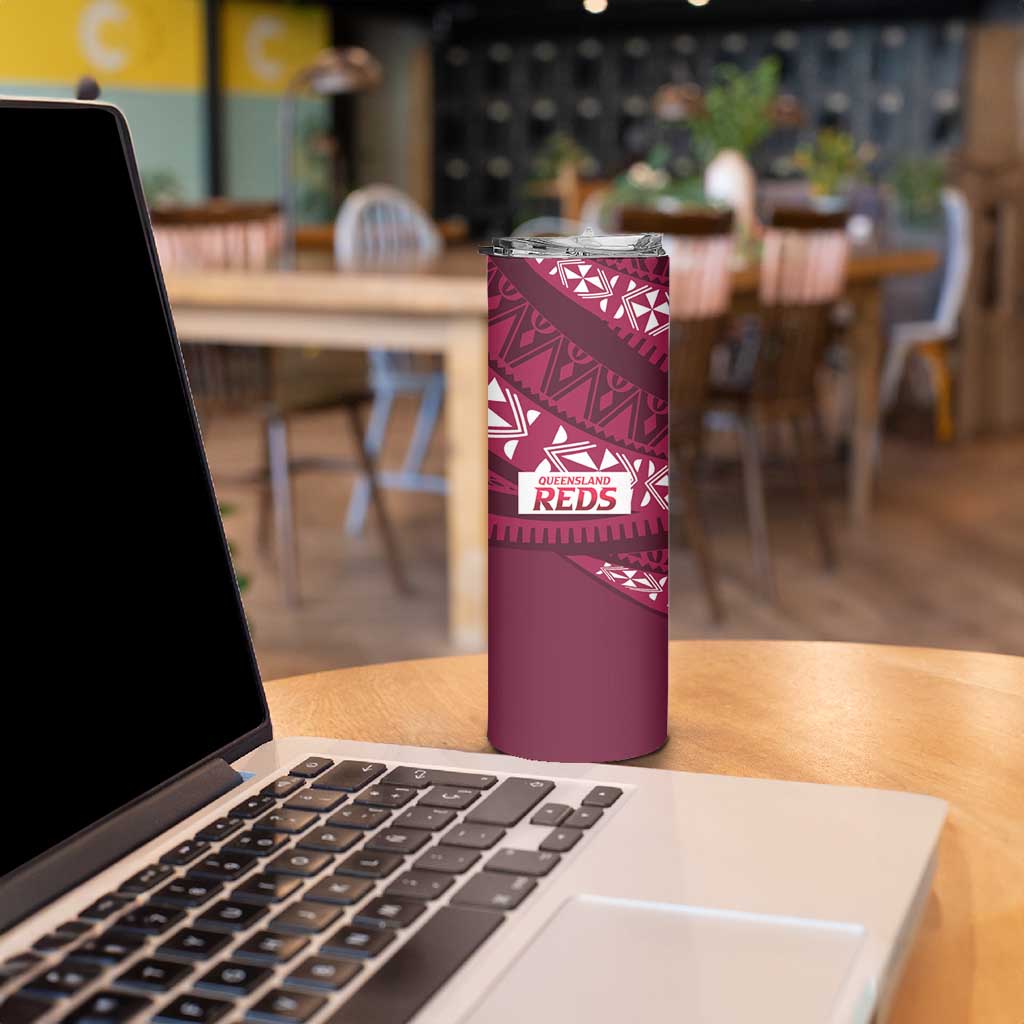 Queensland Rugby Pacific Custom Skinny Tumbler Pasifika Tapa Pattern
