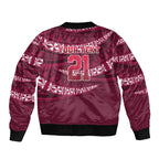 Queensland Rugby Pacific Custom Sleeve Zip Bomber Jacket Pasifika Tapa Pattern