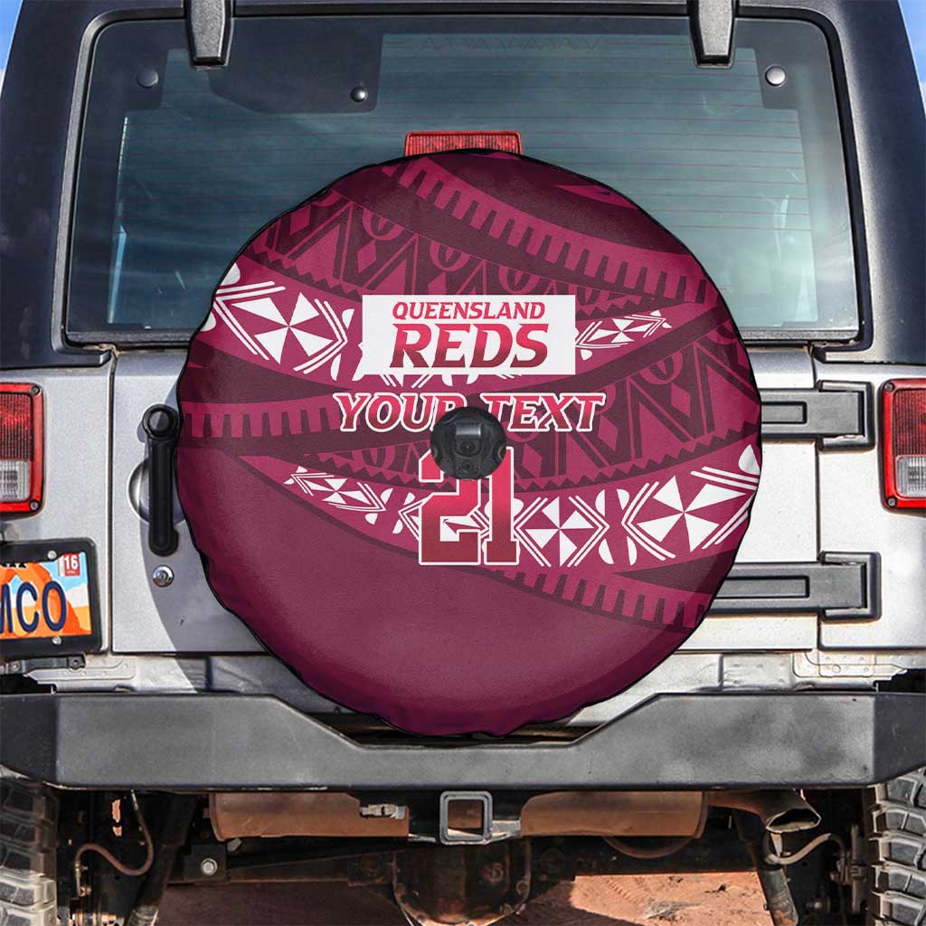 Queensland Rugby Pacific Custom Spare Tire Cover Pasifika Tapa Pattern