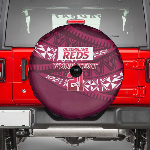 Queensland Rugby Pacific Custom Spare Tire Cover Pasifika Tapa Pattern