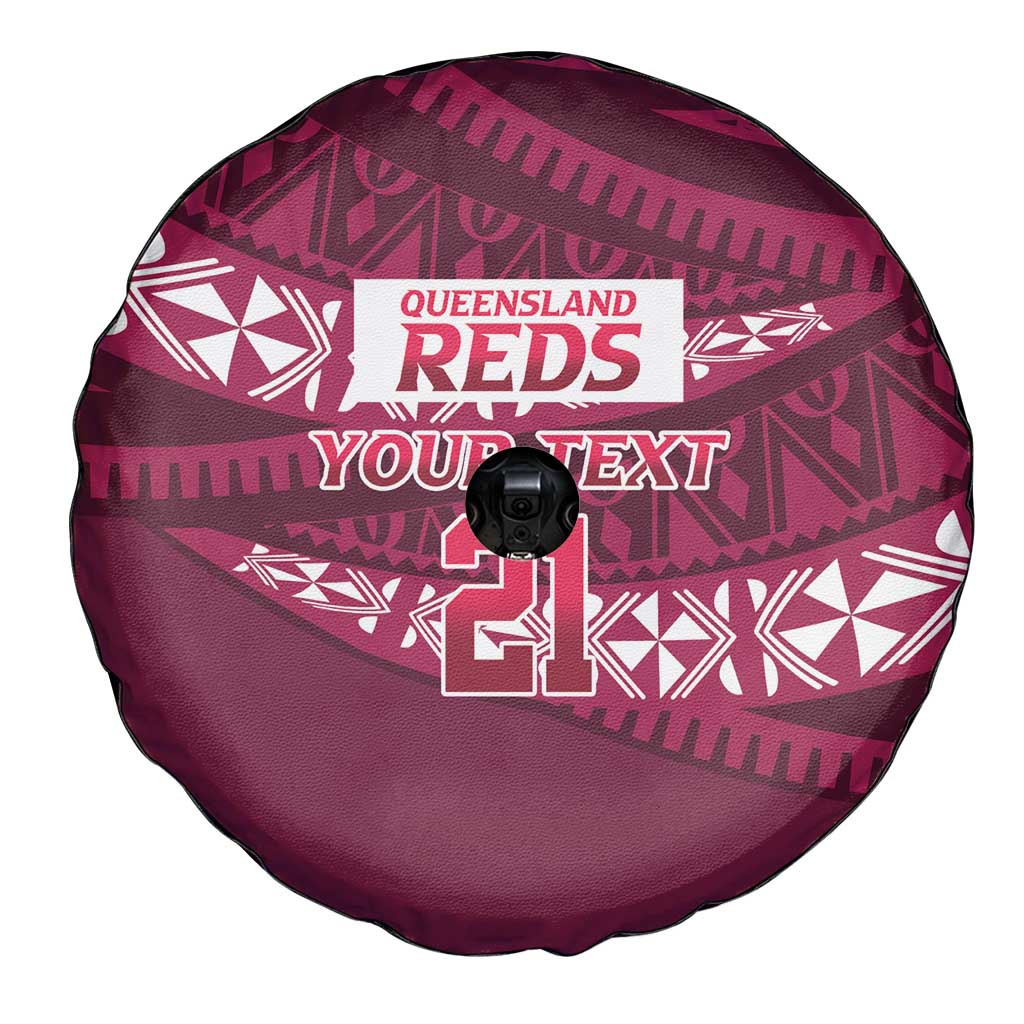Queensland Rugby Pacific Custom Spare Tire Cover Pasifika Tapa Pattern