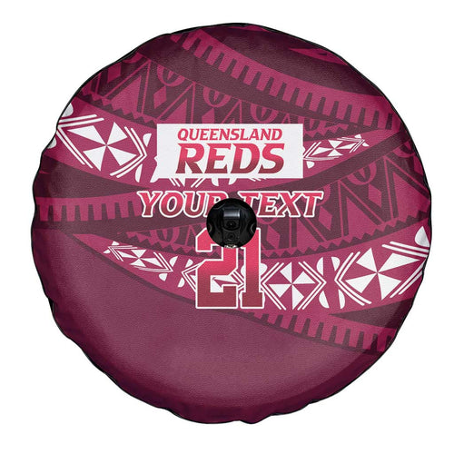 Queensland Rugby Pacific Custom Spare Tire Cover Pasifika Tapa Pattern