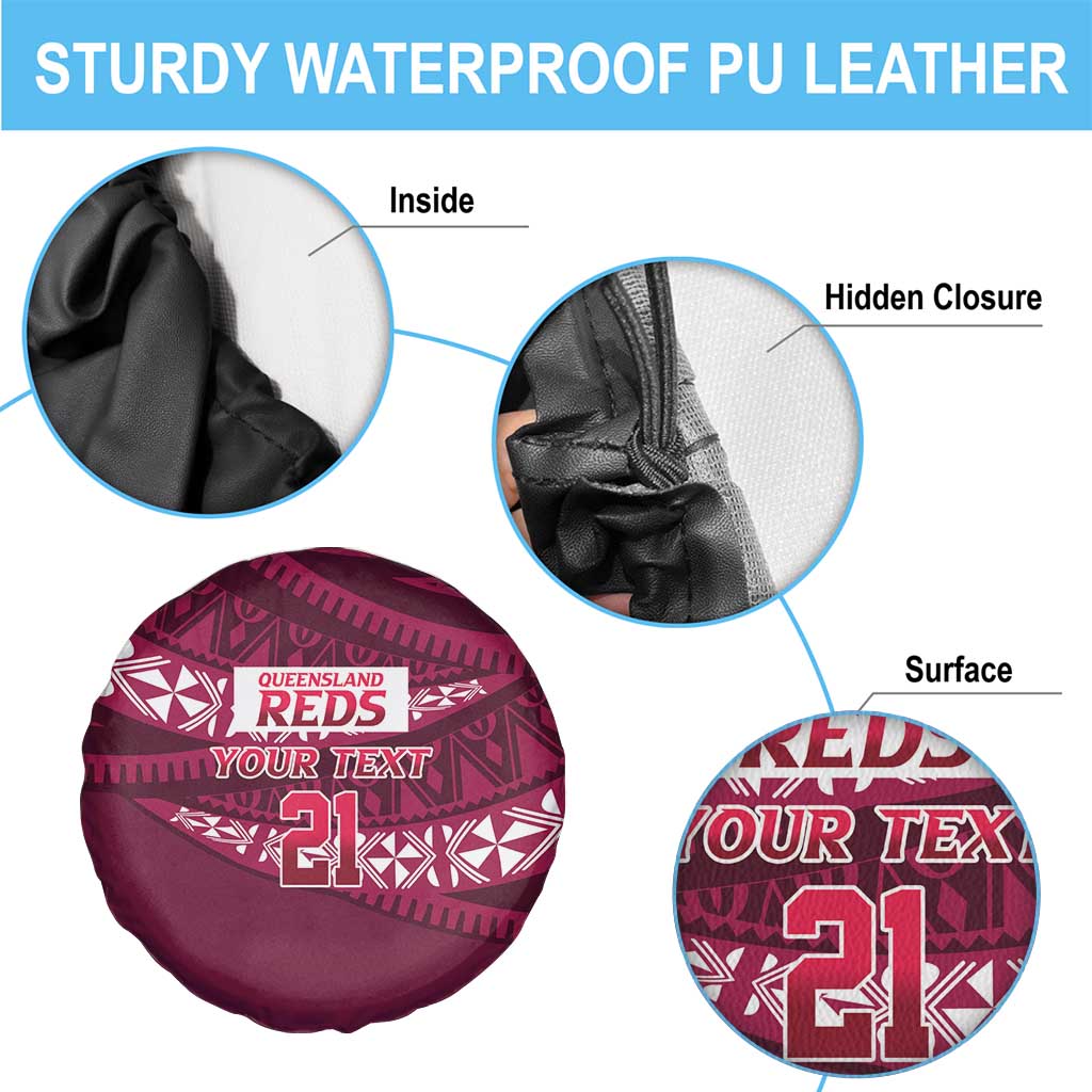Queensland Rugby Pacific Custom Spare Tire Cover Pasifika Tapa Pattern