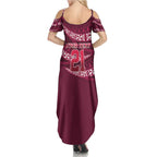 Queensland Rugby Pacific Custom Summer Maxi Dress Pasifika Tapa Pattern