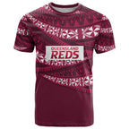 Queensland Rugby Pacific Custom T Shirt Pasifika Tapa Pattern