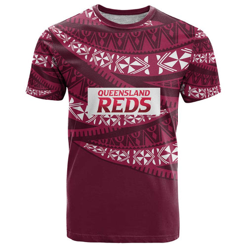 Queensland Rugby Pacific Custom T Shirt Pasifika Tapa Pattern