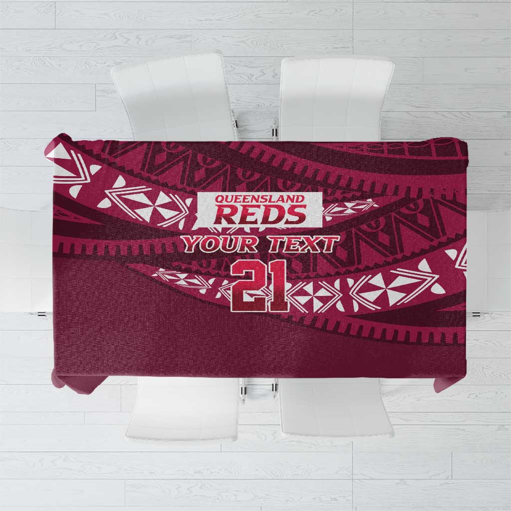 Queensland Rugby Pacific Custom Tablecloth Pasifika Tapa Pattern