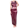 Queensland Rugby Pacific Custom Tank Maxi Dress Pasifika Tapa Pattern