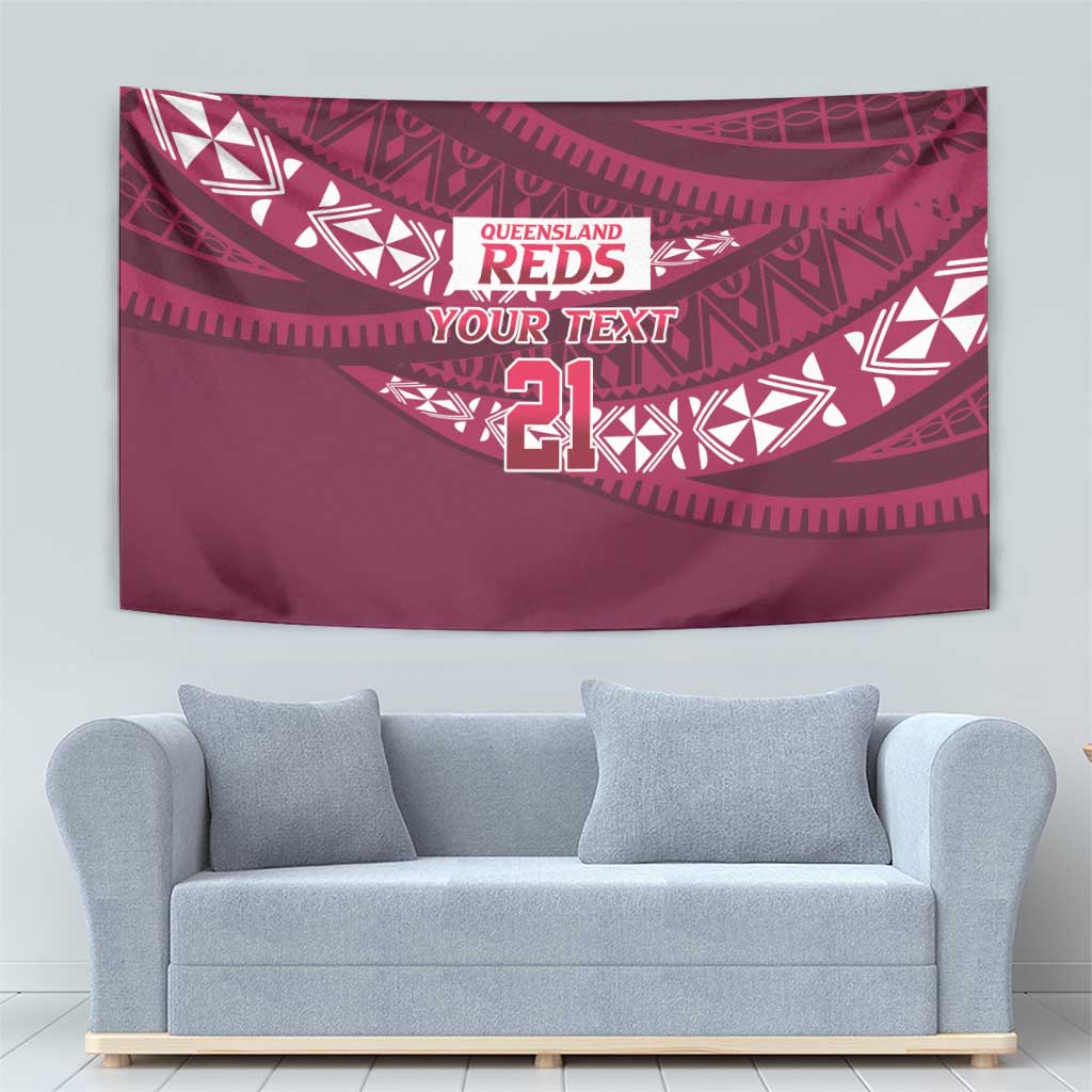 Queensland Rugby Pacific Custom Tapestry Pasifika Tapa Pattern