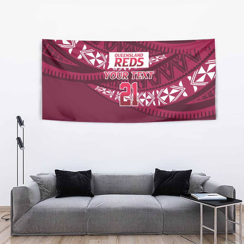 Queensland Rugby Pacific Custom Tapestry Pasifika Tapa Pattern