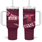 Queensland Rugby Pacific Custom Tumbler With Handle Pasifika Tapa Pattern