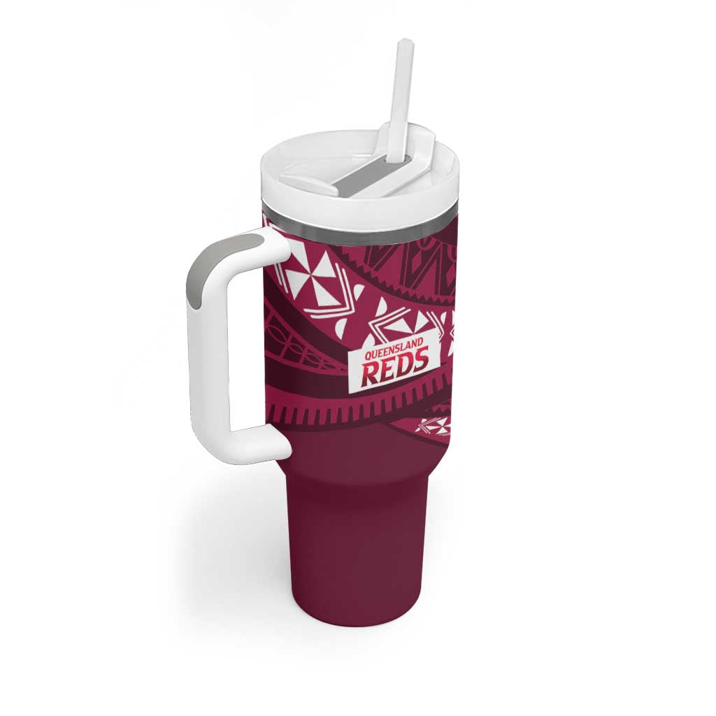 Queensland Rugby Pacific Custom Tumbler With Handle Pasifika Tapa Pattern