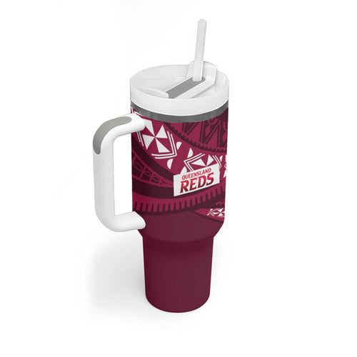 Queensland Rugby Pacific Custom Tumbler With Handle Pasifika Tapa Pattern
