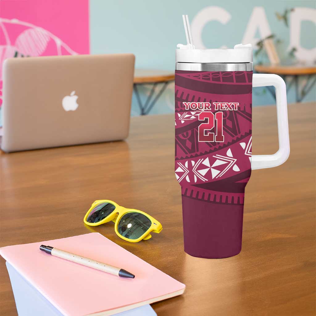 Queensland Rugby Pacific Custom Tumbler With Handle Pasifika Tapa Pattern