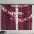 Queensland Rugby Pacific Custom Window Curtain Pasifika Tapa Pattern