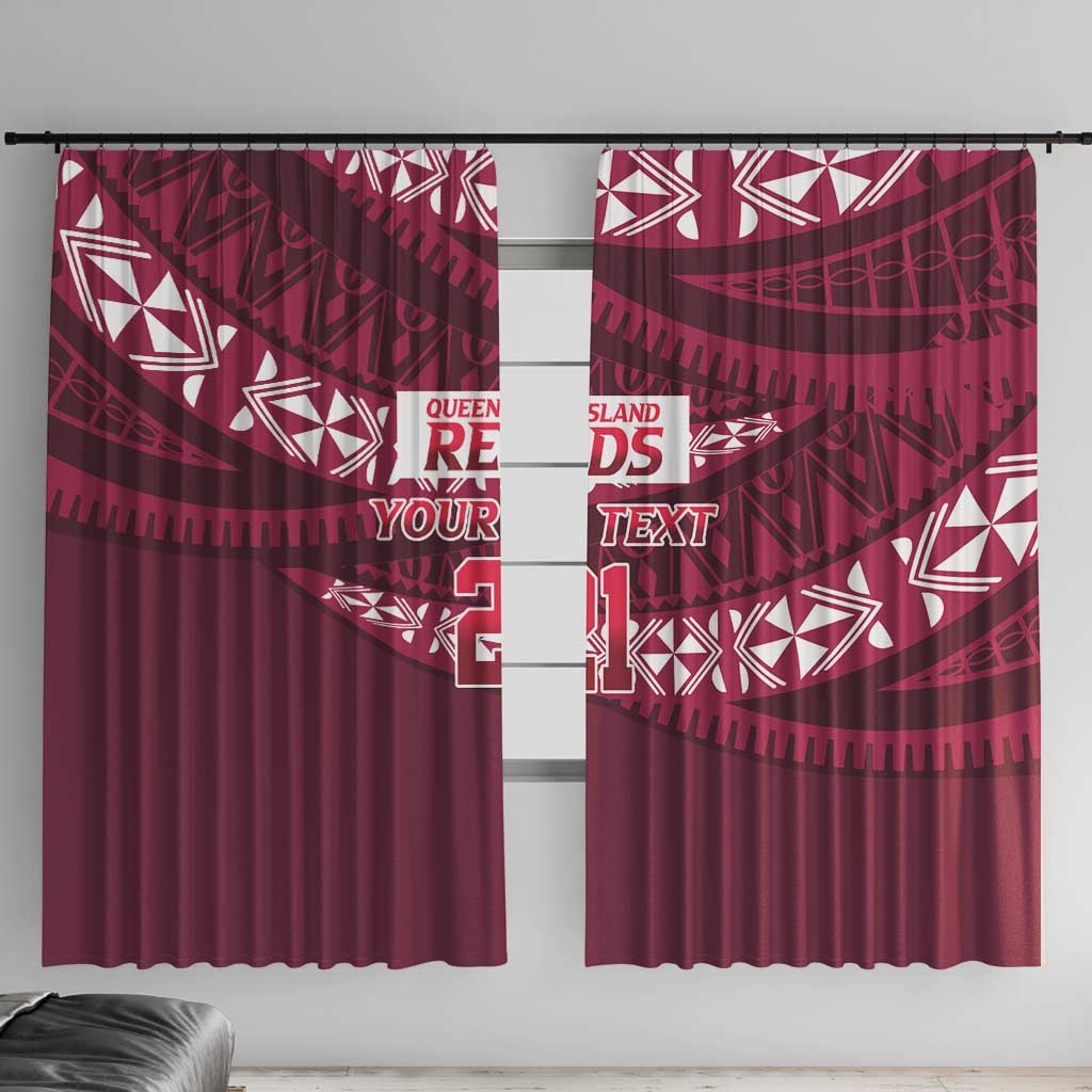 Queensland Rugby Pacific Custom Window Curtain Pasifika Tapa Pattern