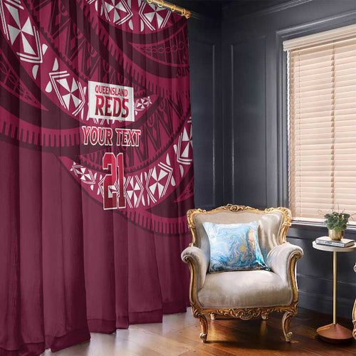 Queensland Rugby Pacific Custom Window Curtain Pasifika Tapa Pattern