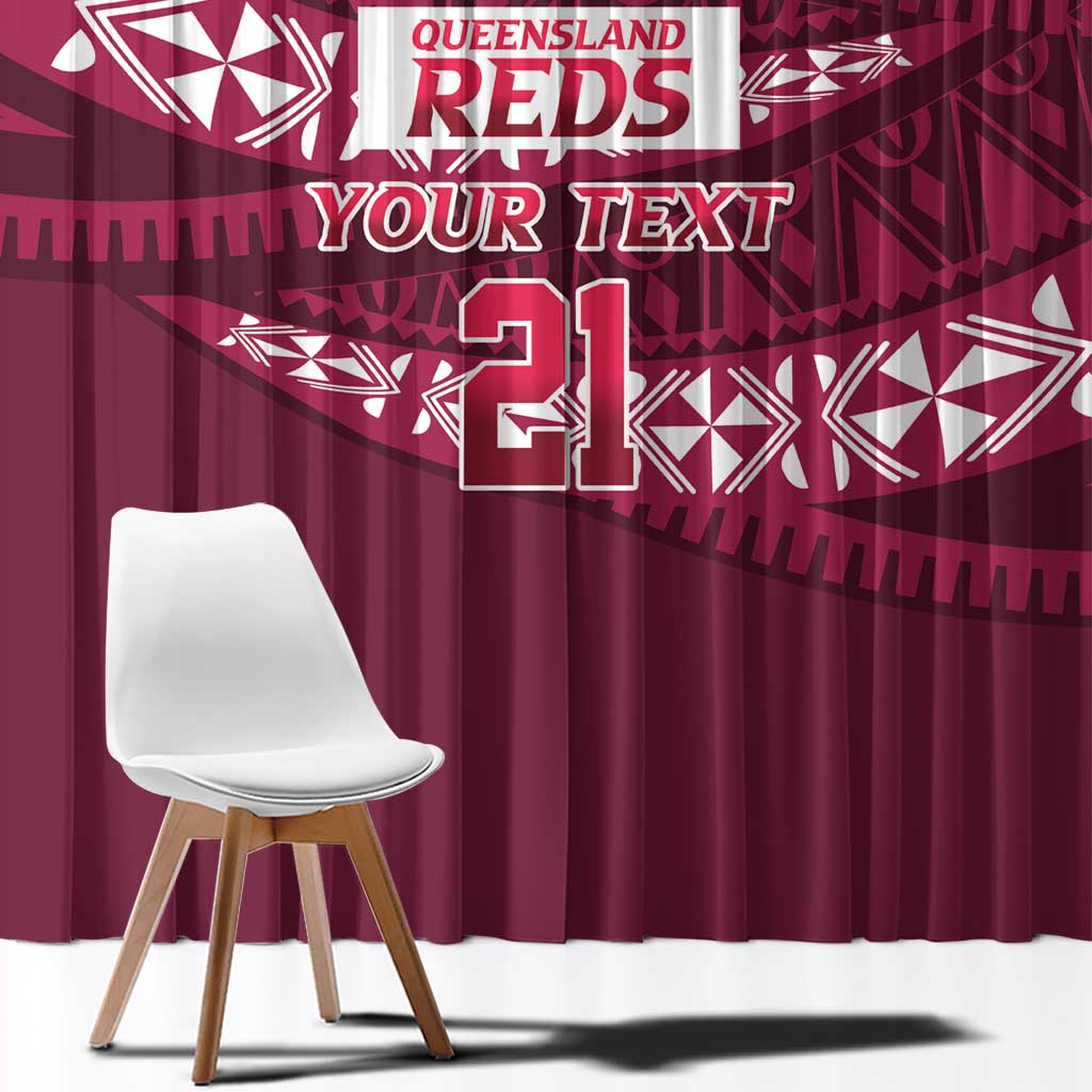 Queensland Rugby Pacific Custom Window Curtain Pasifika Tapa Pattern