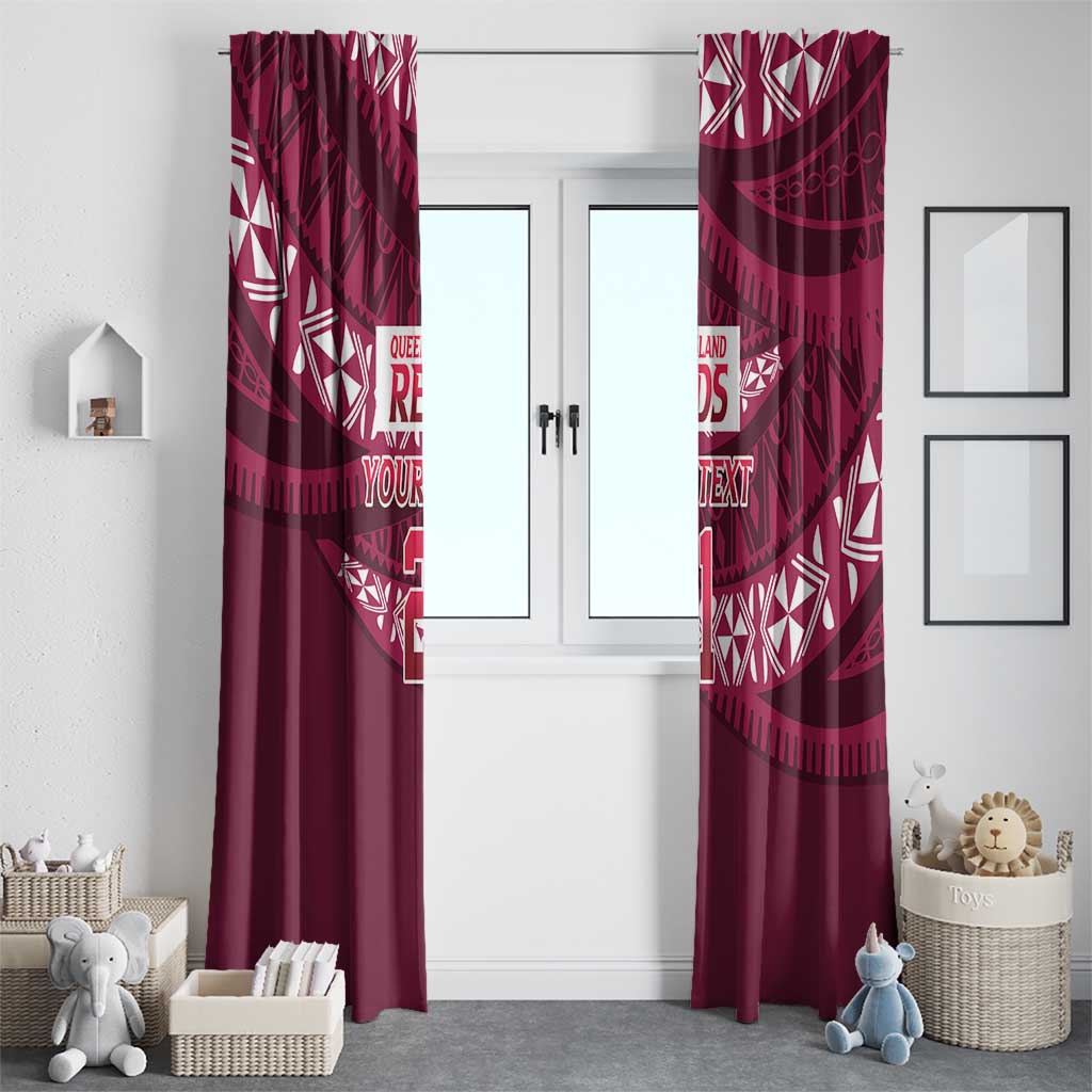 Queensland Rugby Pacific Custom Window Curtain Pasifika Tapa Pattern