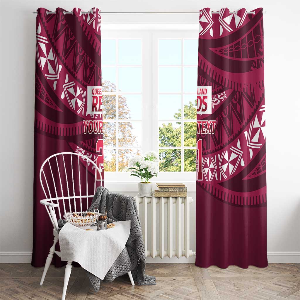 Queensland Rugby Pacific Custom Window Curtain Pasifika Tapa Pattern