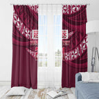 Queensland Rugby Pacific Custom Window Curtain Pasifika Tapa Pattern