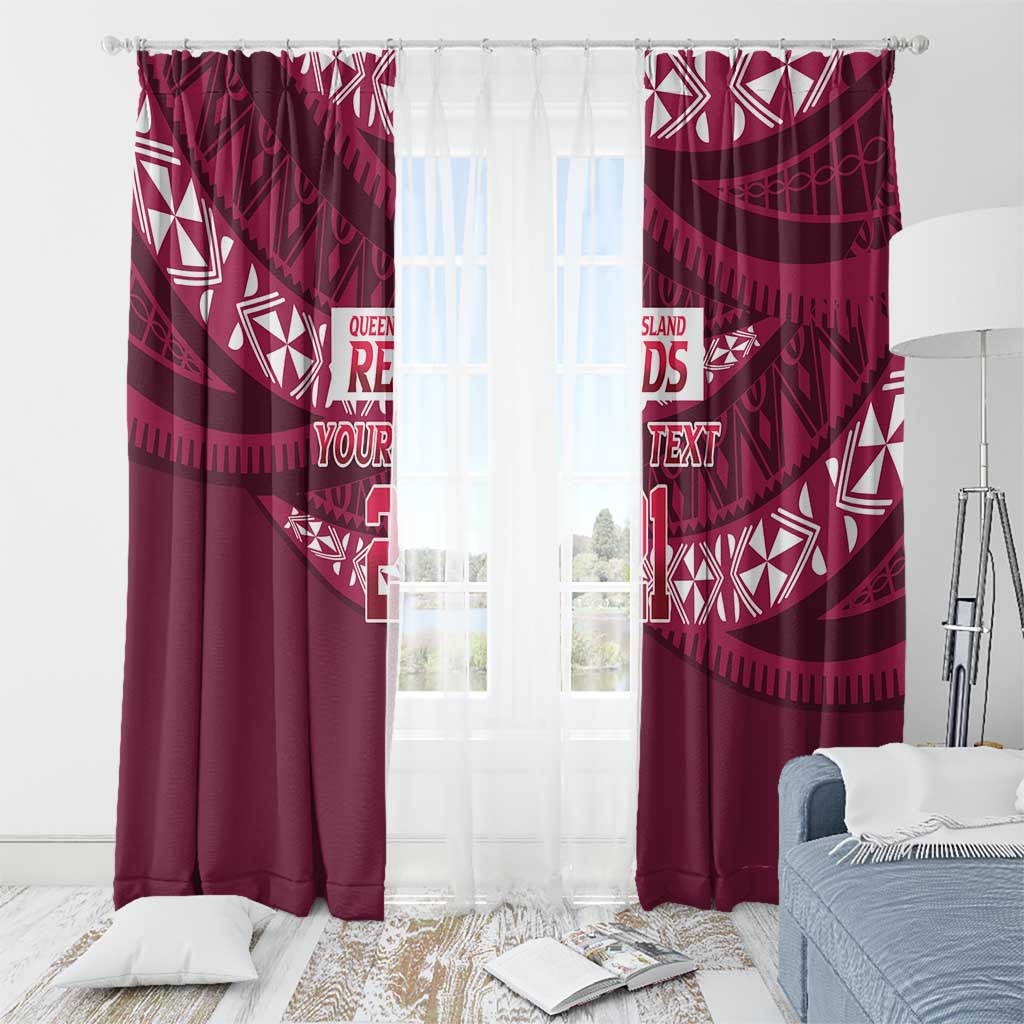 Queensland Rugby Pacific Custom Window Curtain Pasifika Tapa Pattern