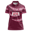 Queensland Rugby Pacific Custom Women Polo Shirt Pasifika Tapa Pattern