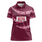 Queensland Rugby Pacific Custom Women Polo Shirt Pasifika Tapa Pattern