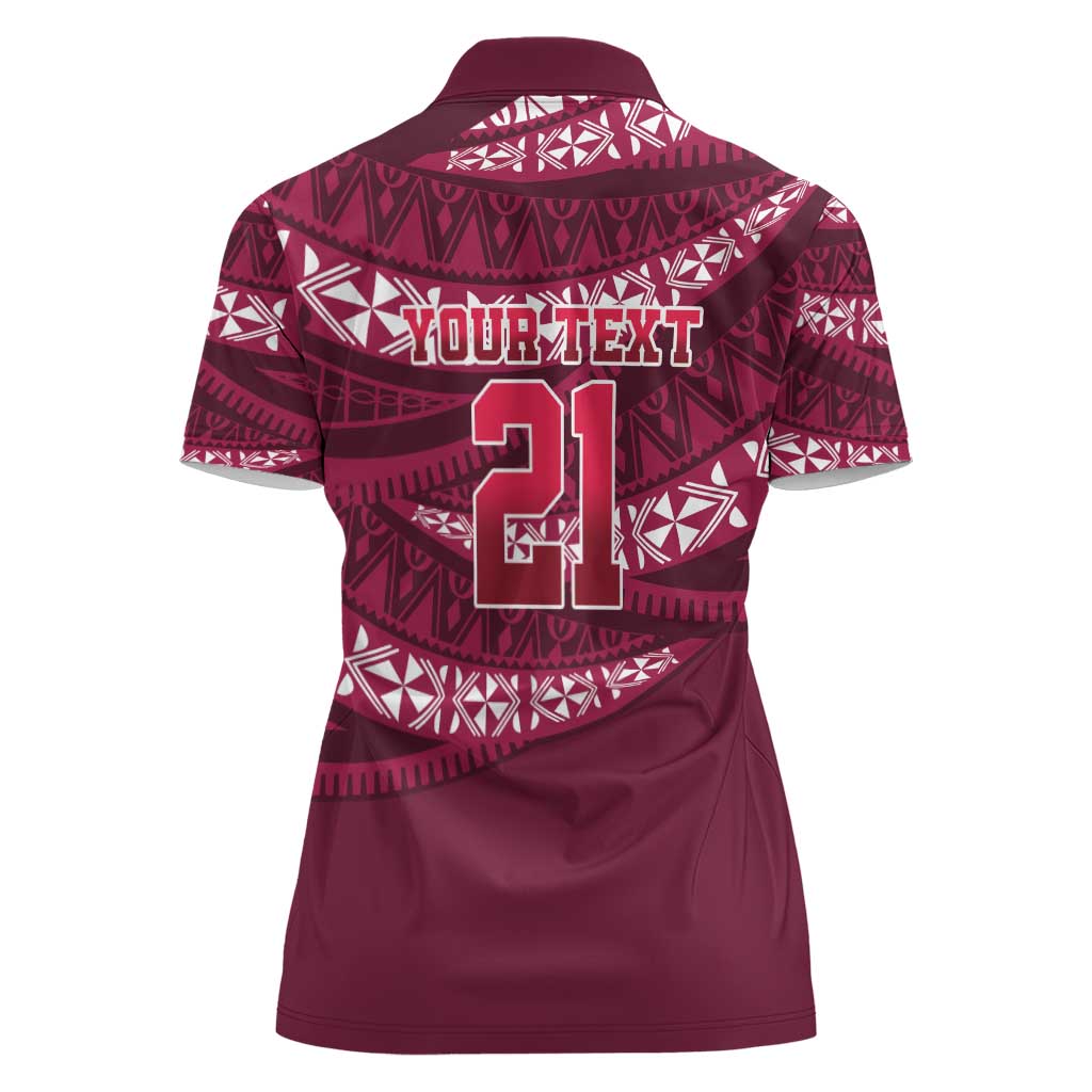 Queensland Rugby Pacific Custom Women Polo Shirt Pasifika Tapa Pattern