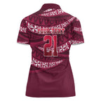 Queensland Rugby Pacific Custom Women Polo Shirt Pasifika Tapa Pattern