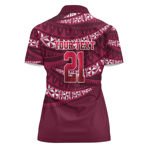 Queensland Rugby Pacific Custom Women Polo Shirt Pasifika Tapa Pattern