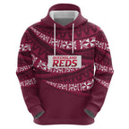 Queensland Rugby Pacific Custom Zip Hoodie Pasifika Tapa Pattern