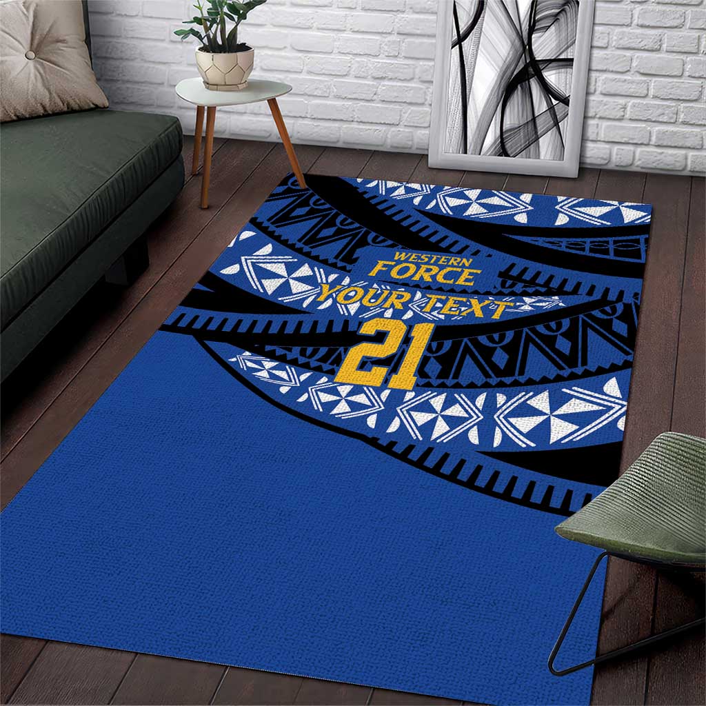 Western Australia Rugby Pacific Custom Area Rug Pasifika Tapa Pattern