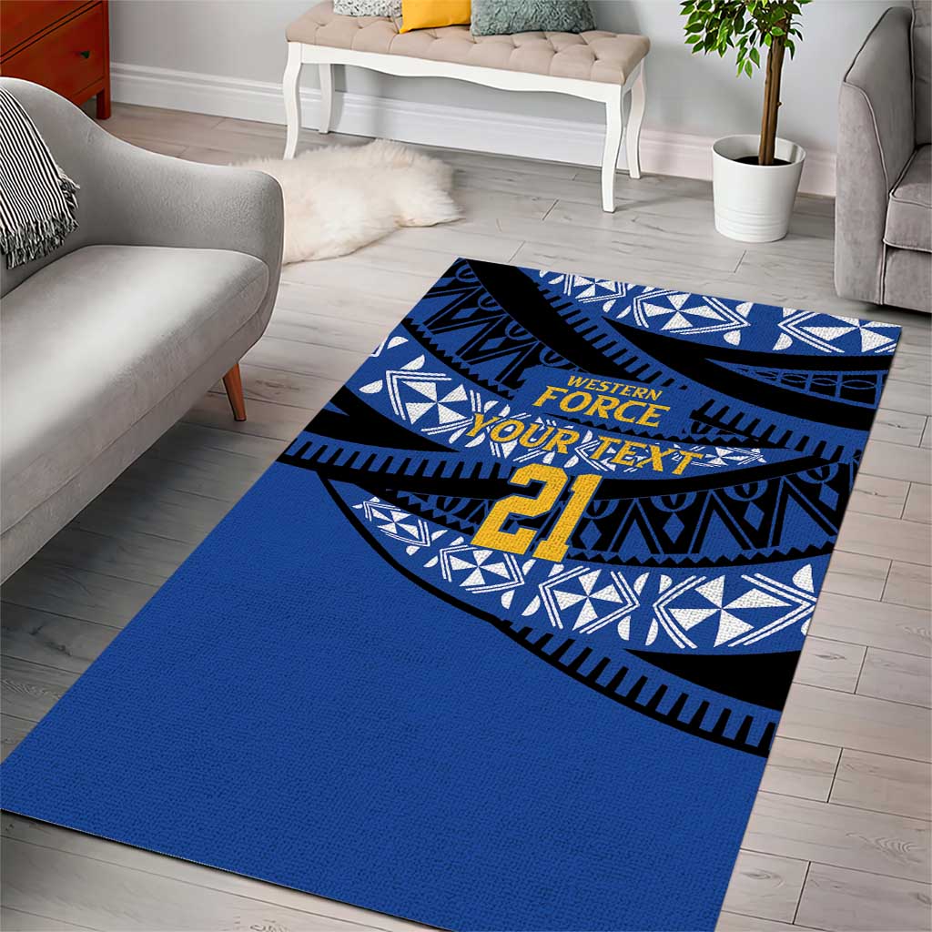 Western Australia Rugby Pacific Custom Area Rug Pasifika Tapa Pattern