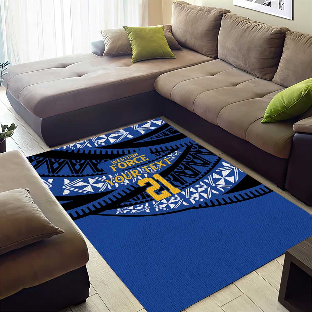 Western Australia Rugby Pacific Custom Area Rug Pasifika Tapa Pattern