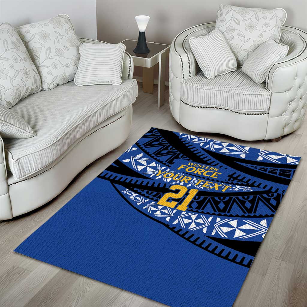 Western Australia Rugby Pacific Custom Area Rug Pasifika Tapa Pattern