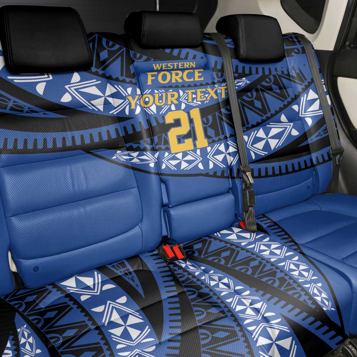 Western Australia Rugby Pacific Custom Back Car Seat Cover Pasifika Tapa Pattern