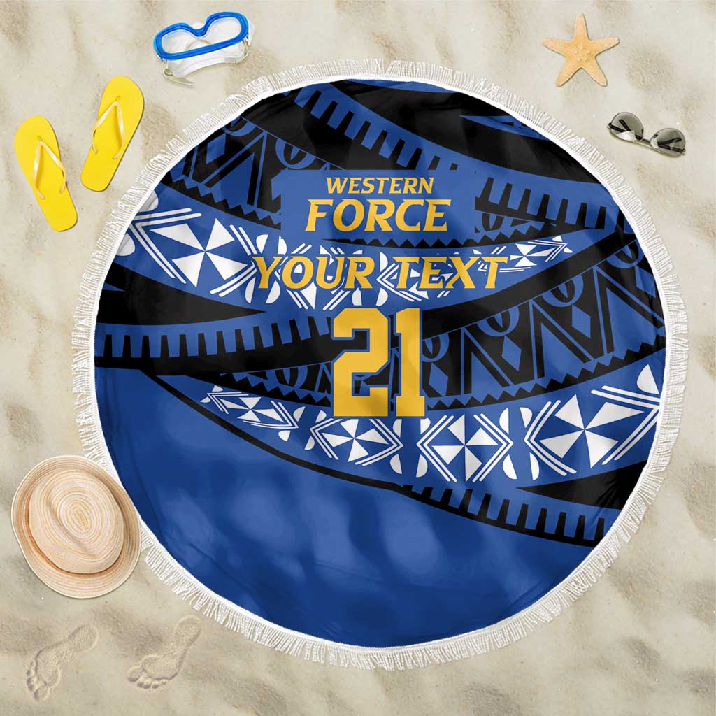 Western Australia Rugby Pacific Custom Beach Blanket Pasifika Tapa Pattern