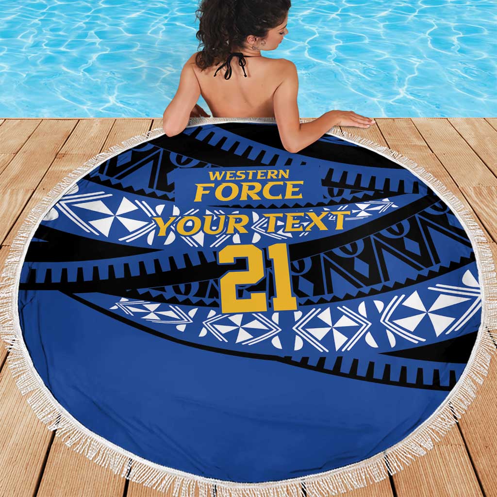 Western Australia Rugby Pacific Custom Beach Blanket Pasifika Tapa Pattern