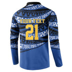 Western Australia Rugby Pacific Custom Button Sweatshirt Pasifika Tapa Pattern