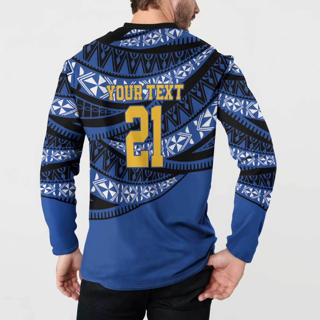 Western Australia Rugby Pacific Custom Button Sweatshirt Pasifika Tapa Pattern