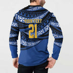 Western Australia Rugby Pacific Custom Button Sweatshirt Pasifika Tapa Pattern