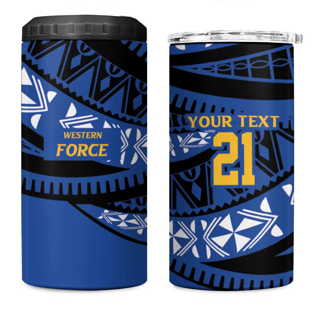 Western Australia Rugby Pacific Custom 4 in 1 Can Cooler Tumbler Pasifika Tapa Pattern