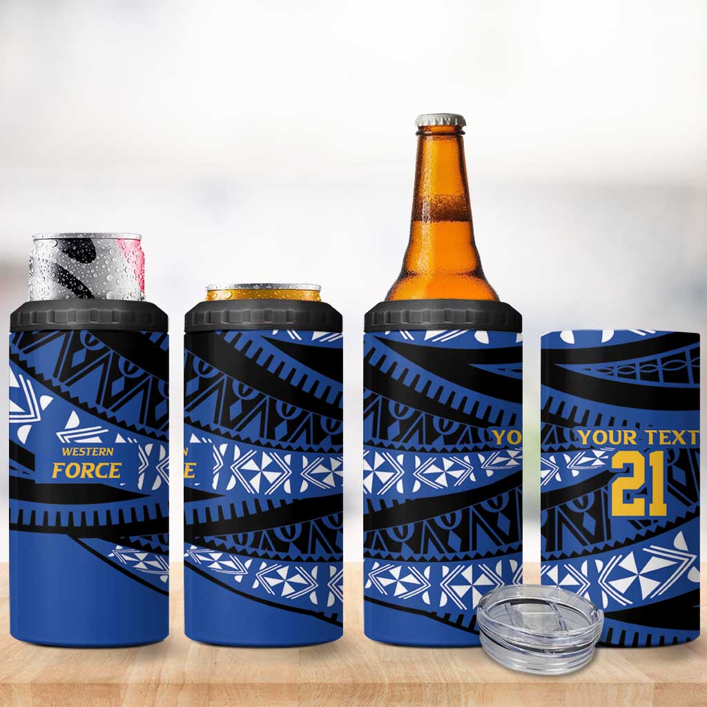 Western Australia Rugby Pacific Custom 4 in 1 Can Cooler Tumbler Pasifika Tapa Pattern