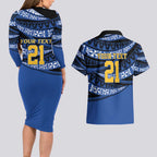 Western Australia Rugby Pacific Custom Couples Matching Long Sleeve Bodycon Dress and Hawaiian Shirt Pasifika Tapa Pattern