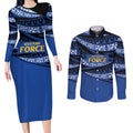Western Australia Rugby Pacific Custom Couples Matching Long Sleeve Bodycon Dress and Long Sleeve Button Shirt Pasifika Tapa Pattern