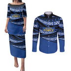 Western Australia Rugby Pacific Custom Couples Matching Puletasi and Long Sleeve Button Shirt Pasifika Tapa Pattern